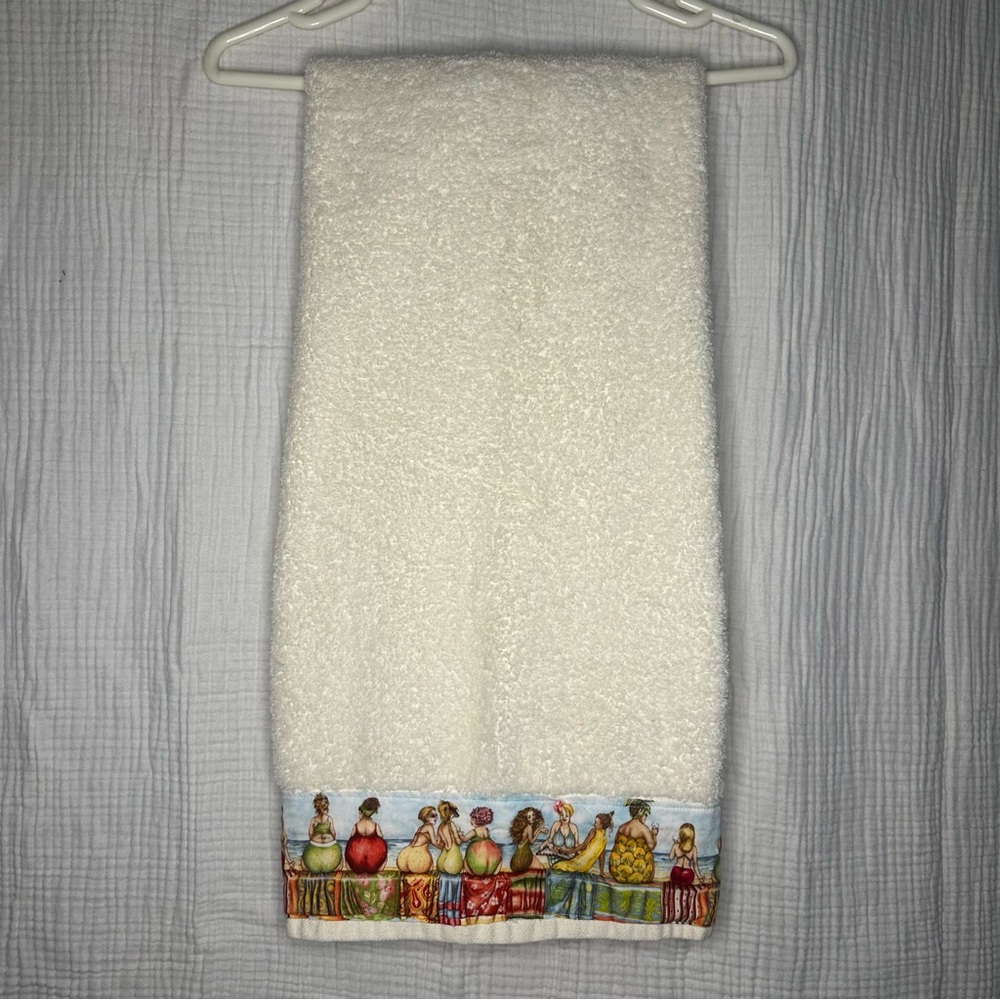 Handmade Bath Towel Fruit Ladies By Mary Stewart For Elizabeth Studios 46x31